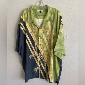Green and Black Bamboo Print Shirt